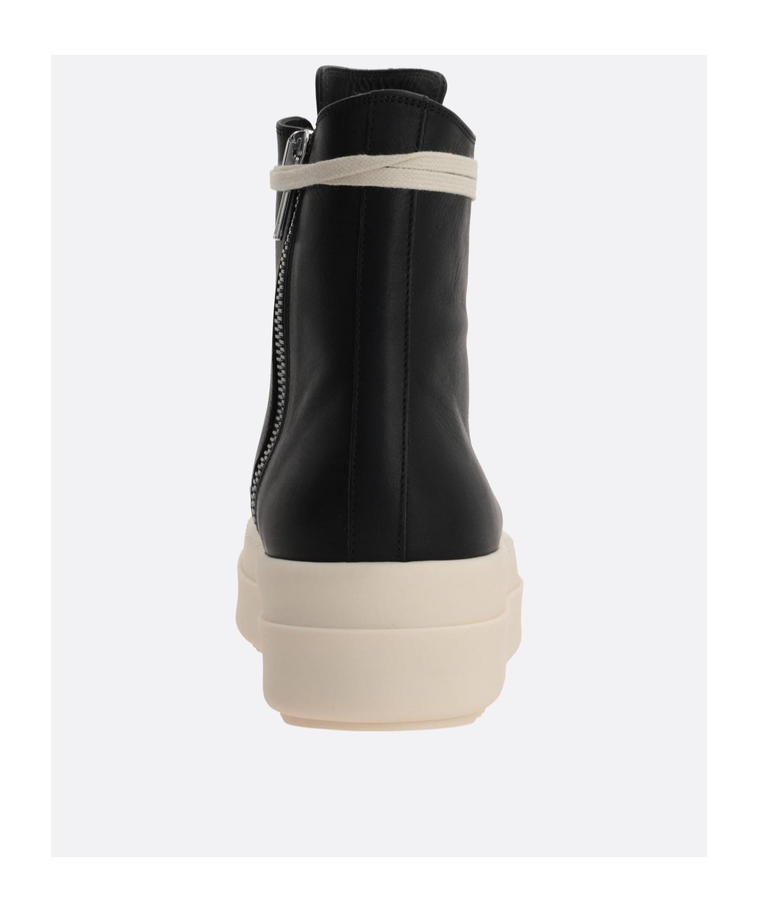 RICK OWENS Round-toe Lace-up Sneakers In Black Product Image