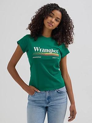 Women's Racing Stripes Shrunken Band Tee | Women's TOPS | Wrangler® Product Image