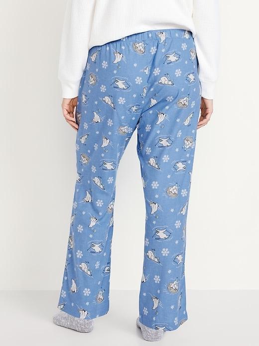 Mid-Rise Printed Flannel Pajama Pants Product Image