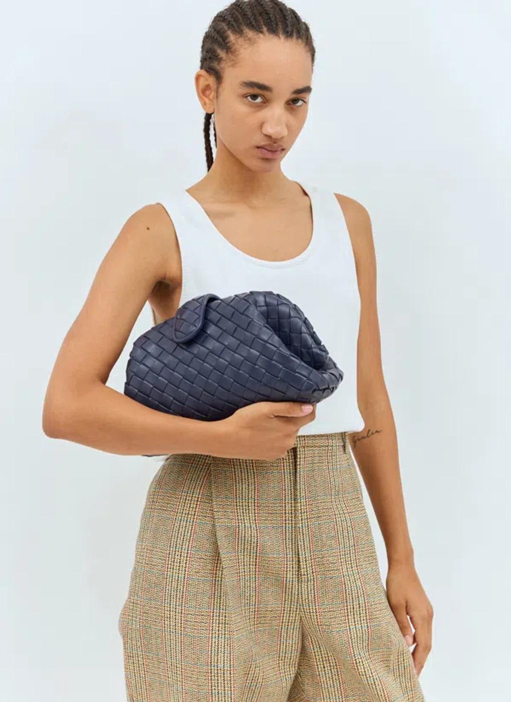 BOTTEGA VENETA Lauren 1980 Teen Clutch Bag With Chain In Blue Product Image