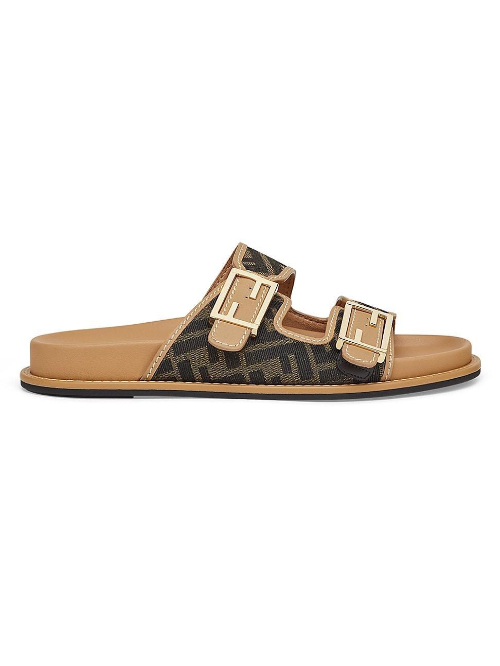 Womens Logo Canvas Flat Sandals product image