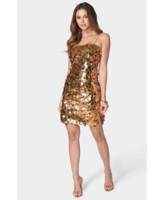 Bebe Womens Pailette Sequin Slip Dress Product Image