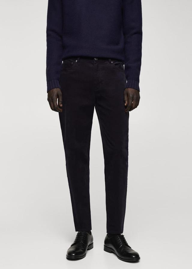 MANGO MAN - Micro-corduroy slim-fit pants navyMen Product Image