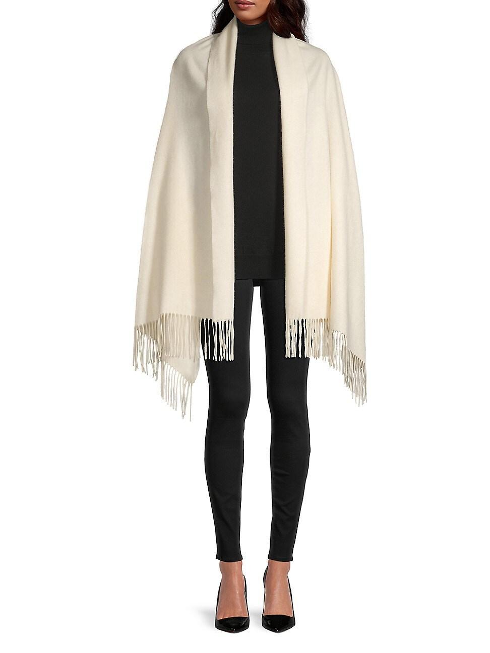 Womens Fringed Cashmere Wrap Product Image