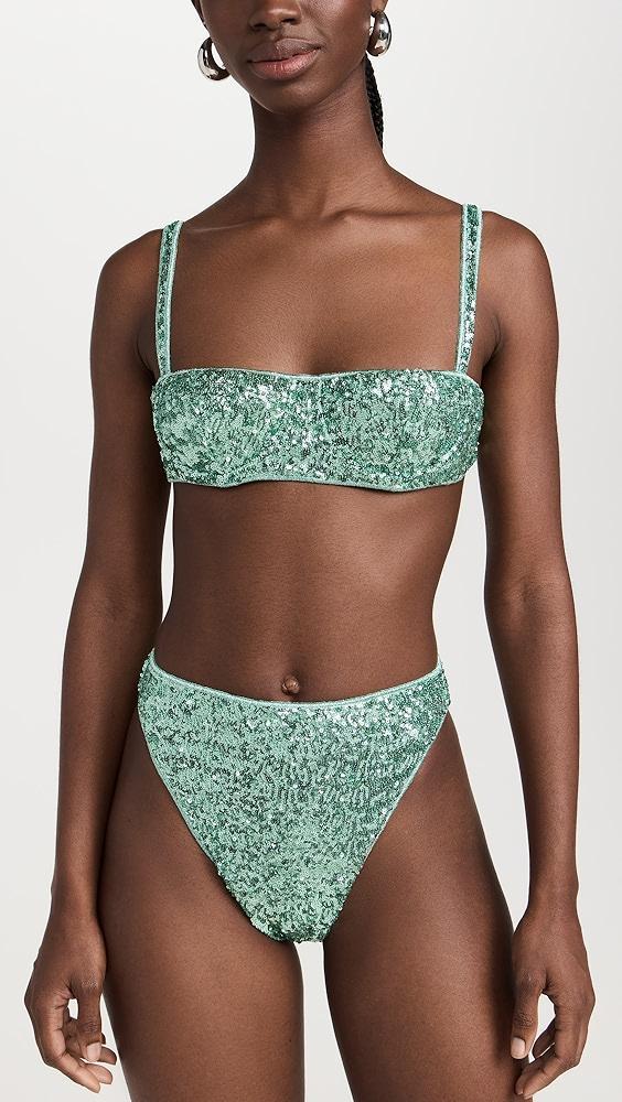 Oseree Paillettes Balconette Bikini Set | Shopbop Product Image