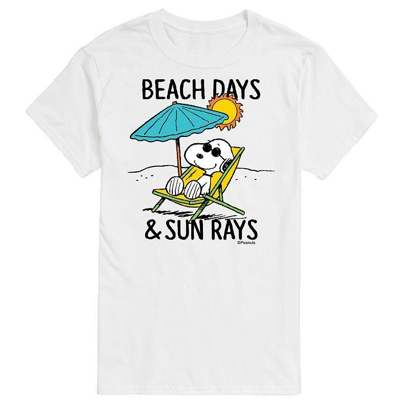 Mens Peanuts Snoopy Beach Days Graphic Tee White Product Image