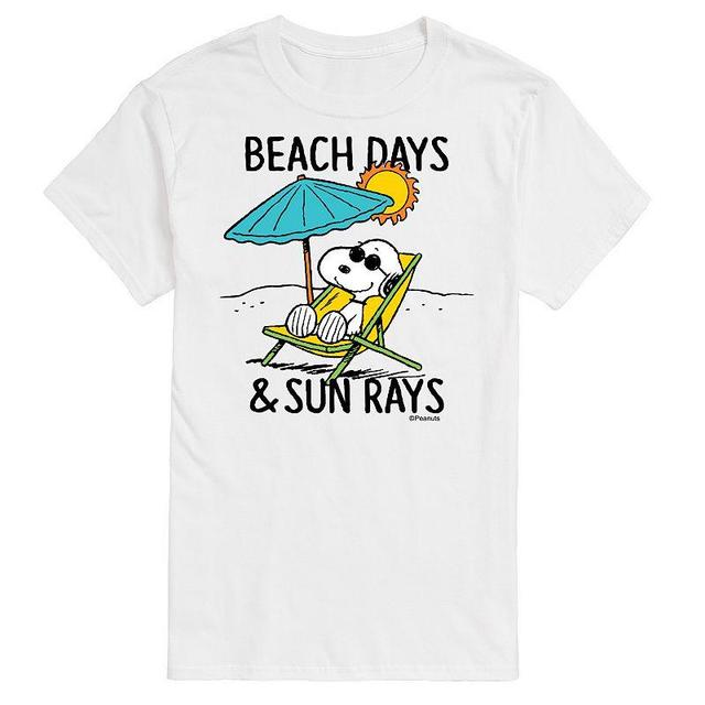 Mens Peanuts Snoopy Beach Days Graphic Tee White Product Image