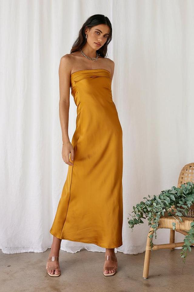 Gleam In Gold Maxi Dress Yellow Product Image