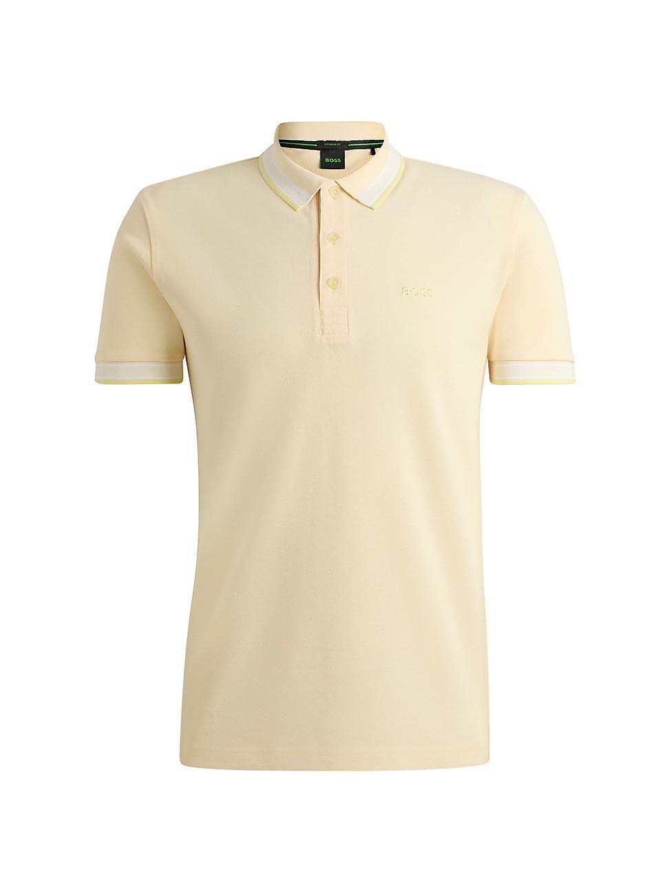 Mens Polo Shirt with Contrast Logo Details Product Image