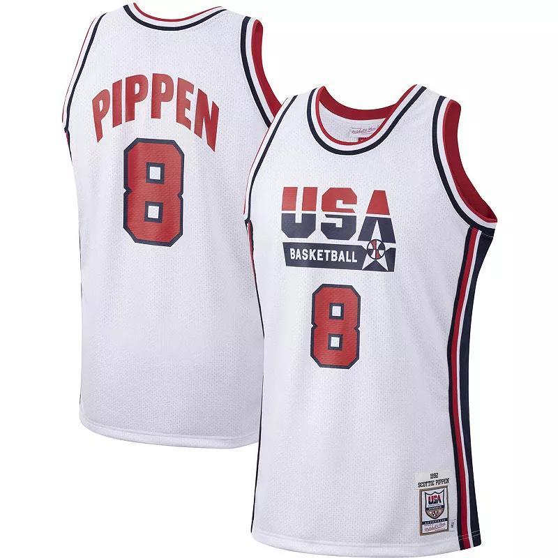 Mens Mitchell & Ness Scottie Pippen White USA Basketball Authentic 1992 Jersey Product Image