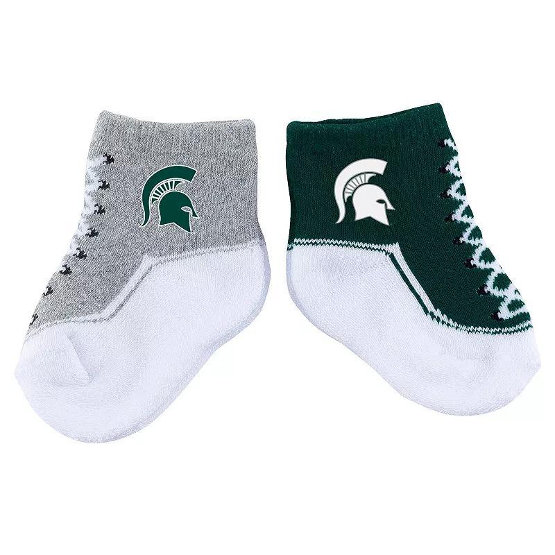 Infant ZooZatz Michigan State Spartans Shoe Two-Pack Socks, Mens Product Image