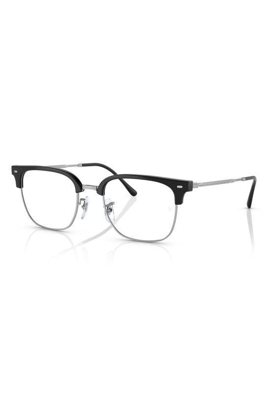 RAY BAN 51mm Square New Clubmaster In Black Silver Product Image