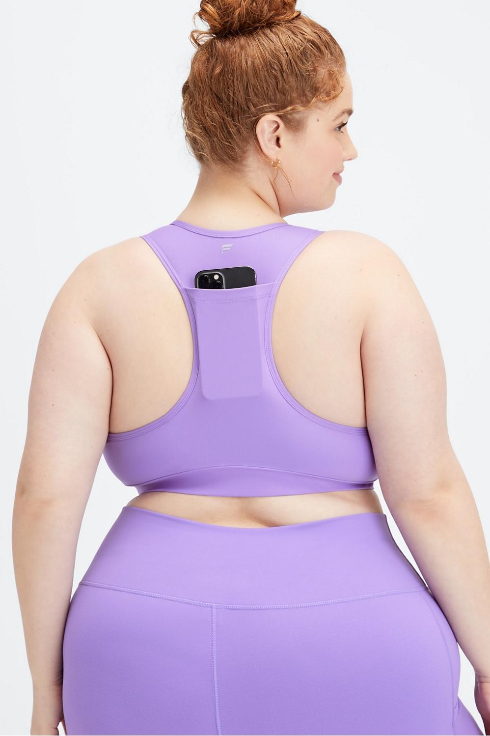 Fabletics On-The-Go Medium Impact Sports Bra Womens purple plus Size 4X Product Image