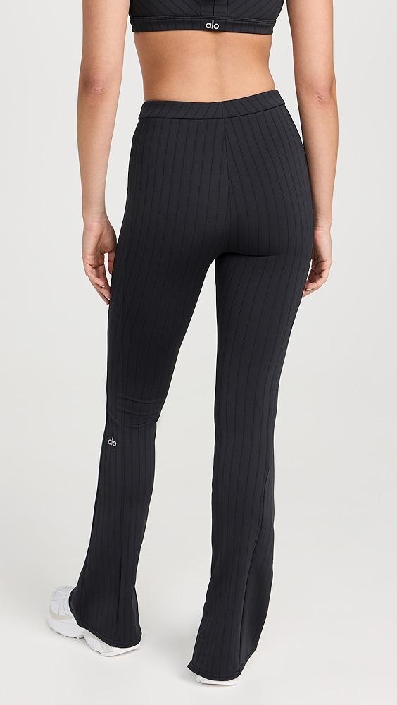 Alo Yoga High Waist Pinstripe Zip It Flare Leggings | Shopbop Product Image