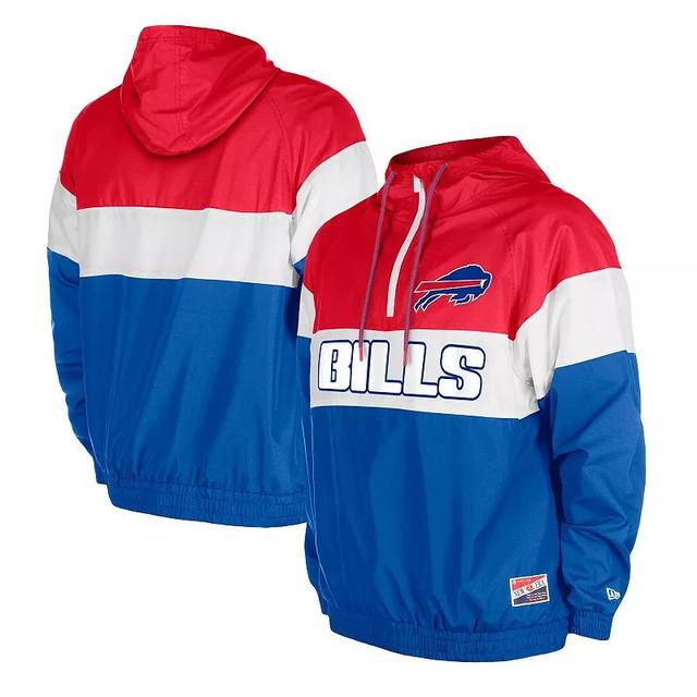 Mens New Era Royal Buffalo Bills 3rd Down Raglan Quarter-Zip Windbreaker Jacket Product Image