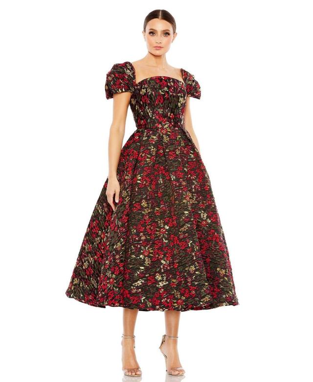 Mac Duggal Floral Brocade Cocktail Midi Dress Product Image