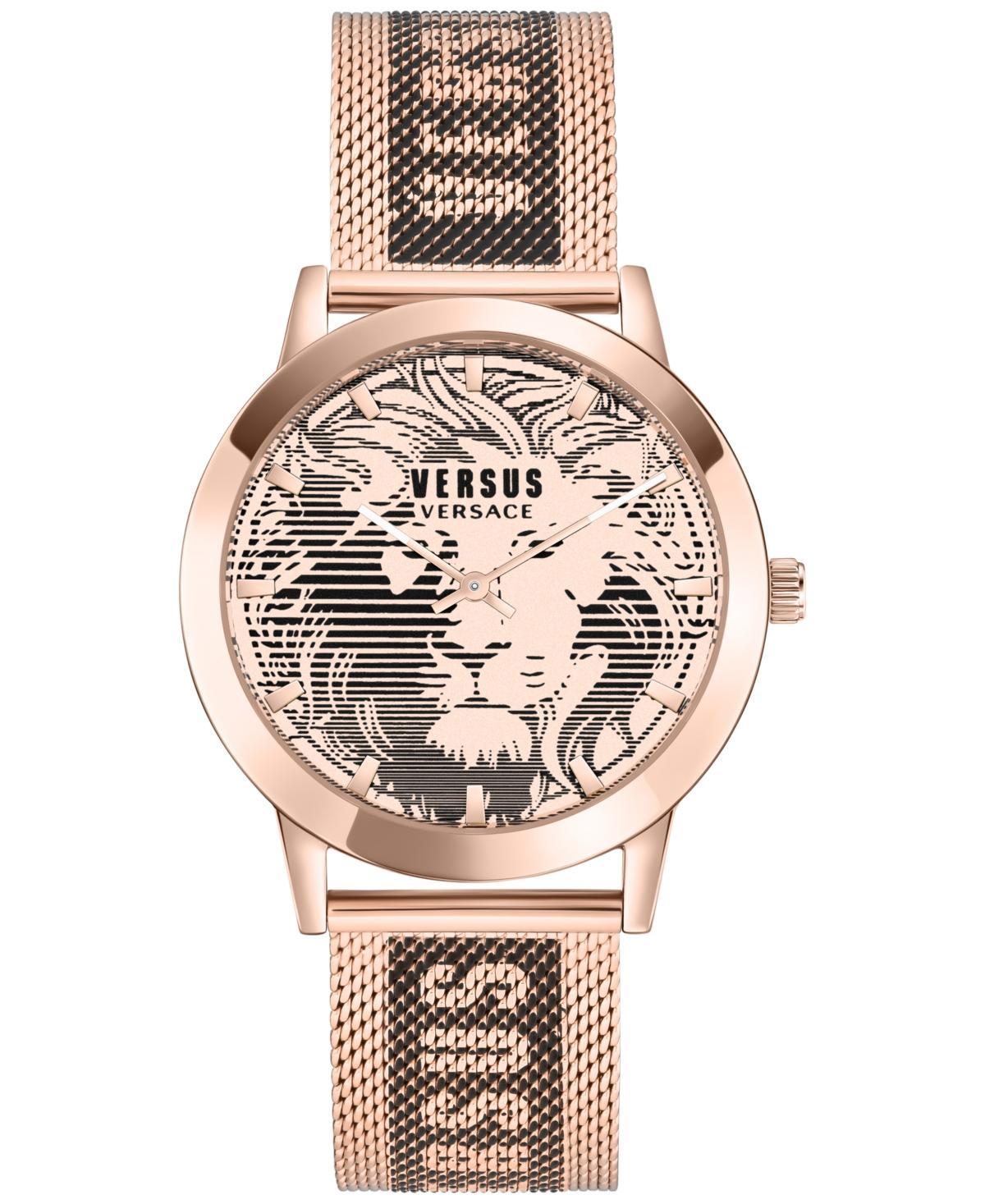 Versus Versace Mens Barbes Domus Two-Tone Stainless Steel Mesh Bracelet Watch 40mm - Rose Gold Product Image