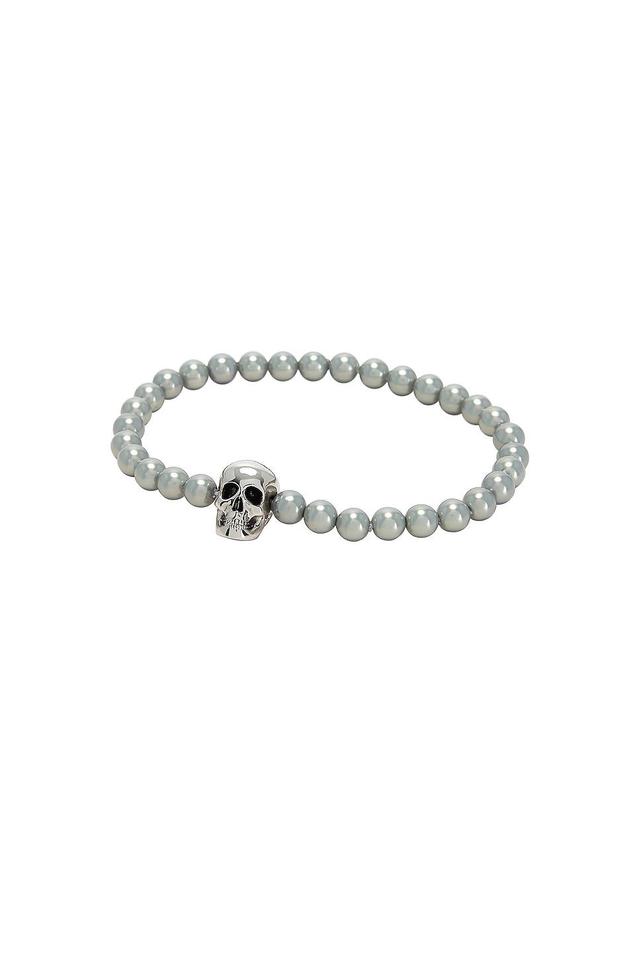 Alexander McQueen Skull Beaded Bracelet Metallic Silver.. Product Image