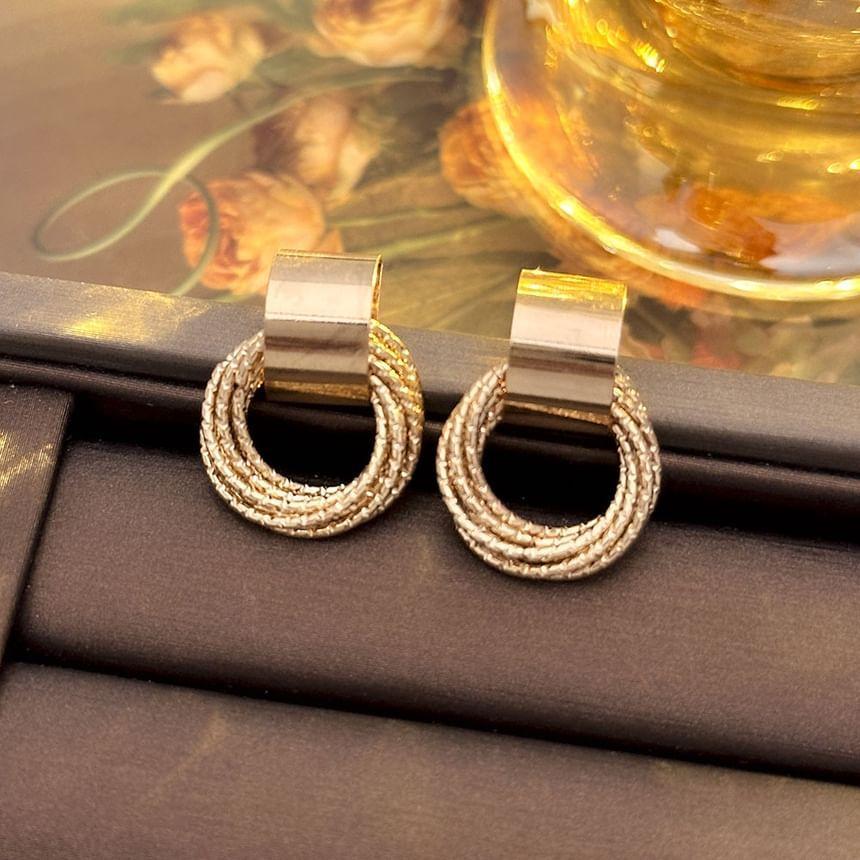 Layered Hoop Alloy Drop Earring Product Image