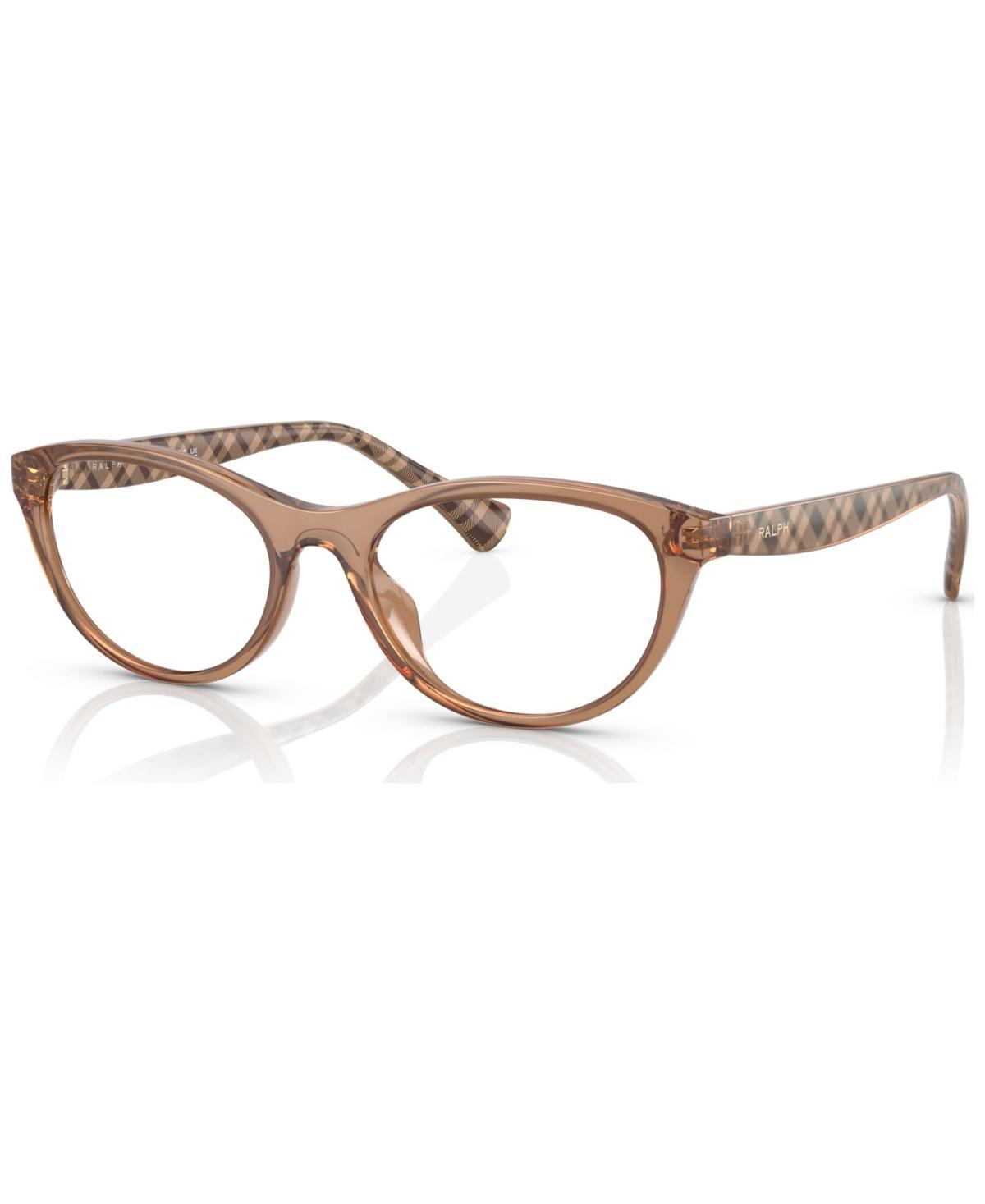 Ralph by Ralph Lauren Womens Oval Eyeglasses, RA7143U51-o - Shiny Transparent Caramel Product Image