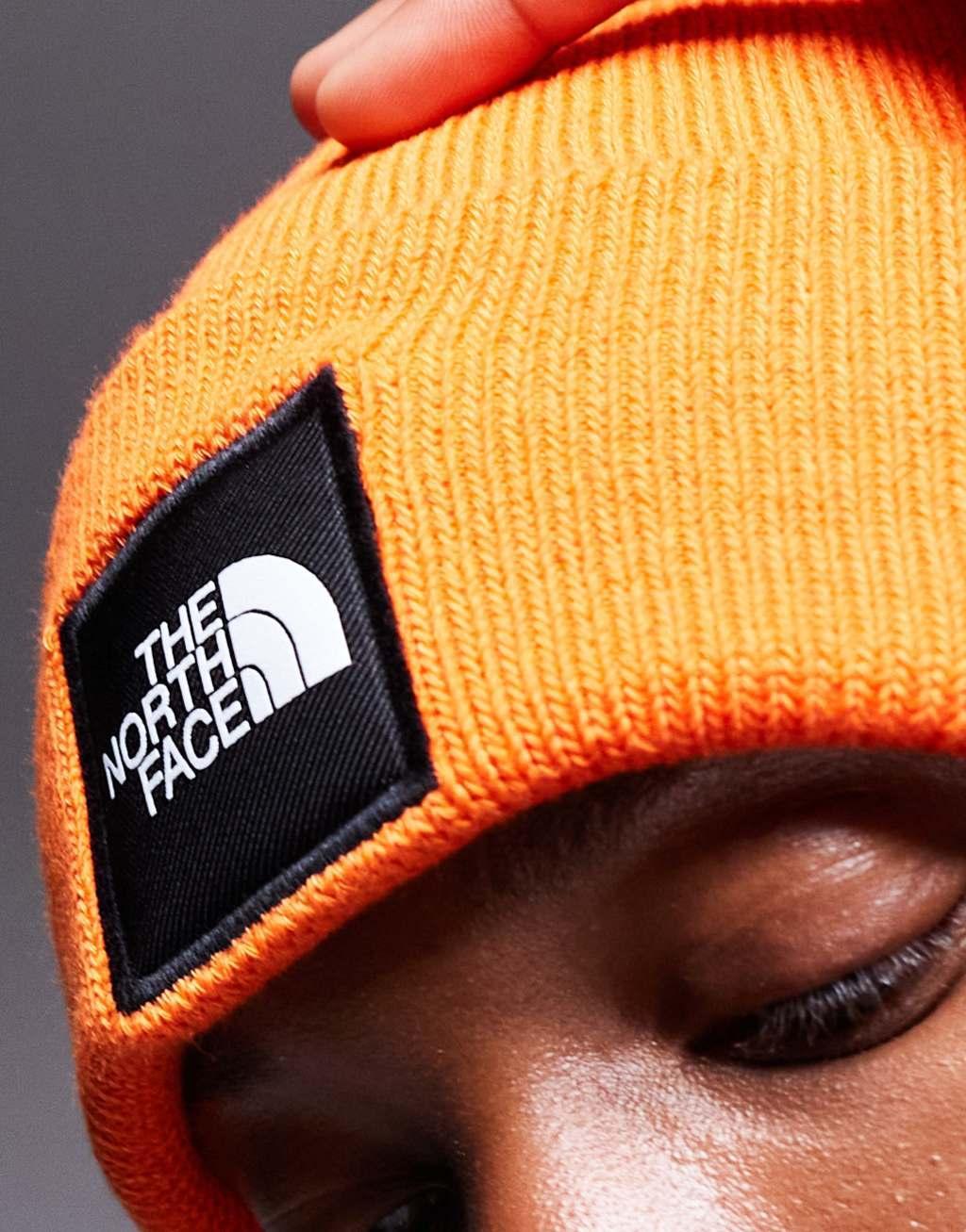 The North Face Big Box cuffed beanie in orange Product Image