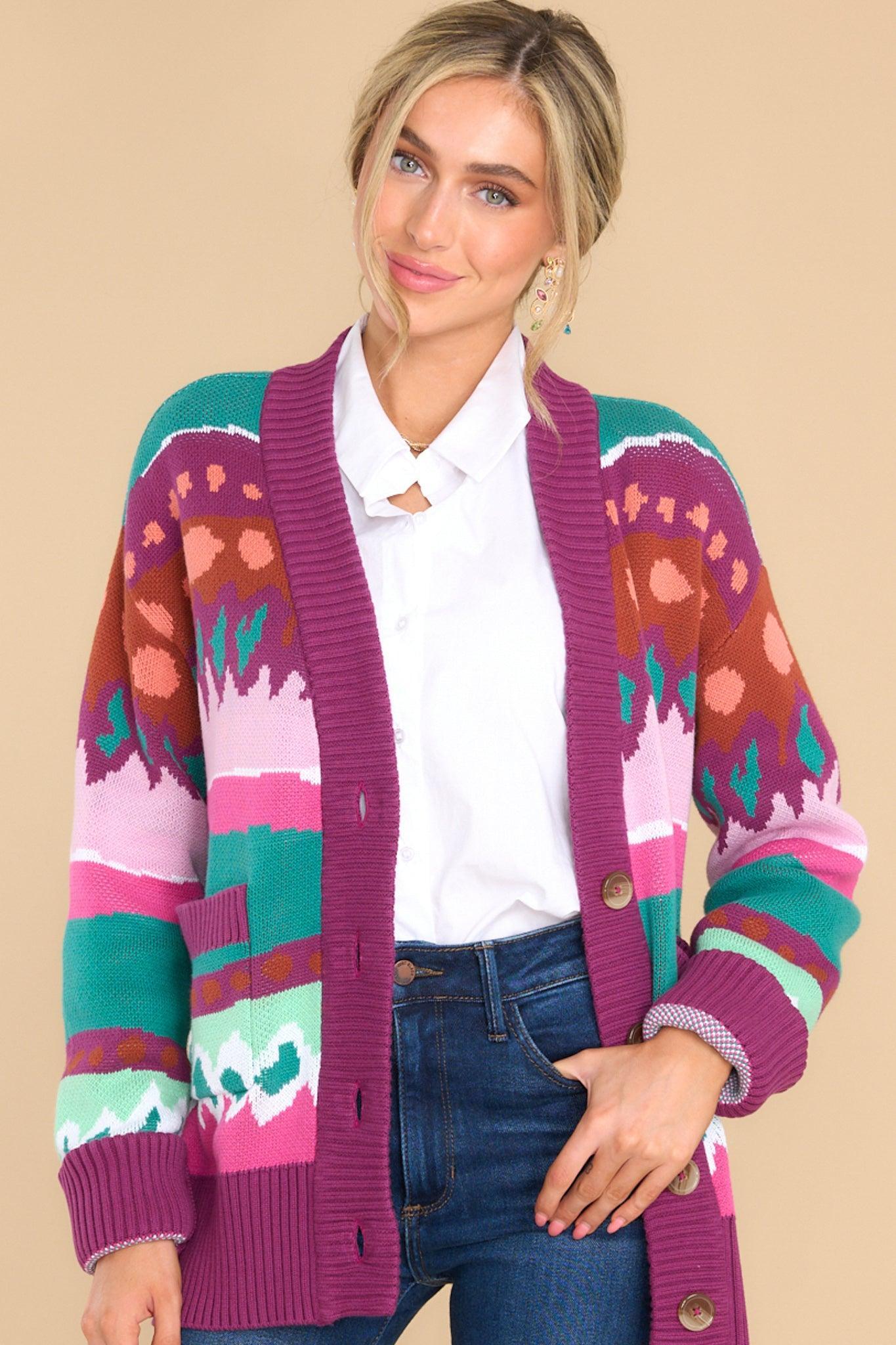 The Marie Multi Print Cardigan Product Image