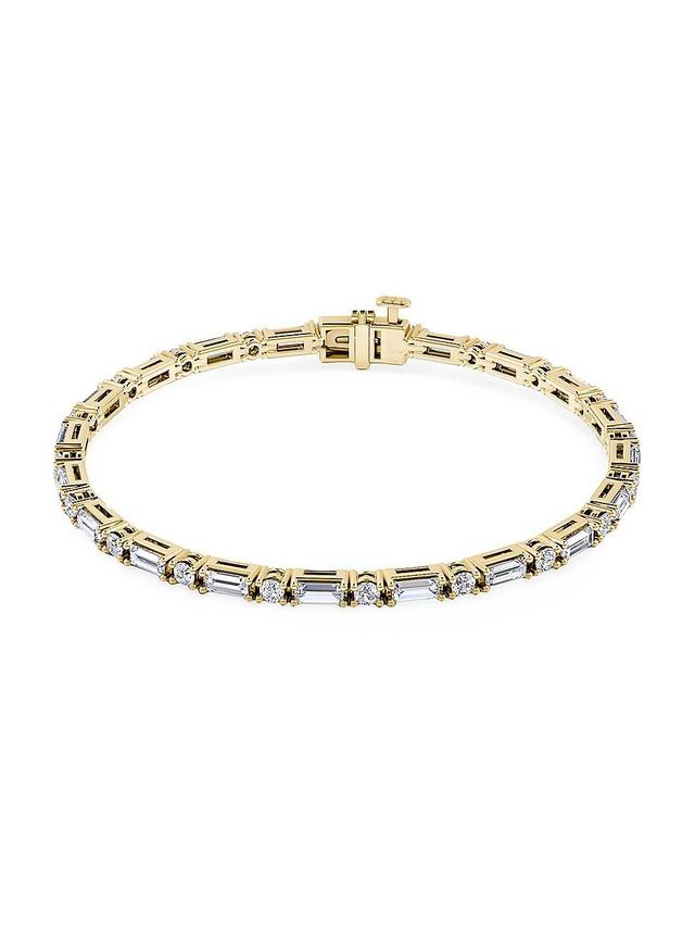 Womens Tennis 14K Yellow Gold & 3.00 TCW Lab-Grown Diamond Bracelet Product Image