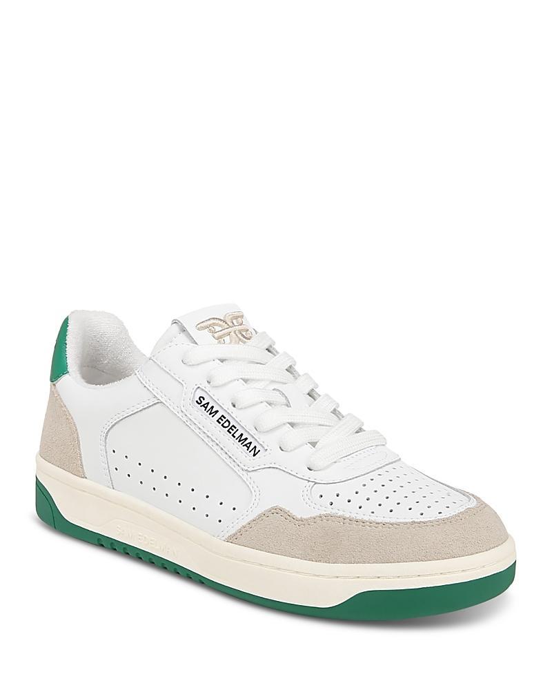 Sam Edelman Harper Leather Suede and Fabric Low-Top Retro Skater Sneakers Product Image