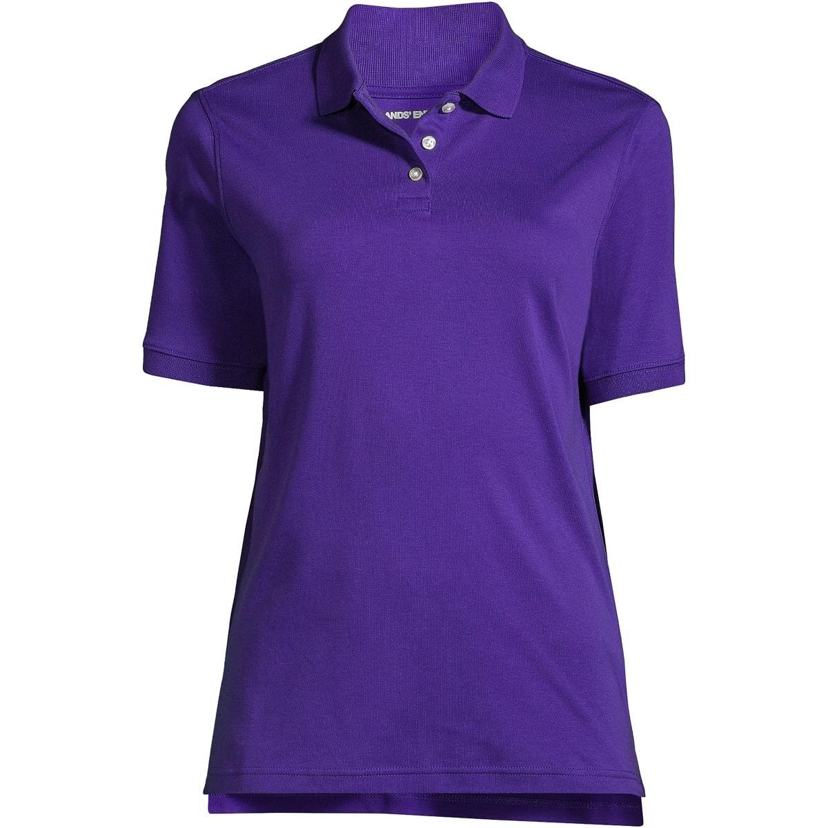 Womens Lands End School Uniform Classic Short Sleeve Interlock Polo Top Product Image