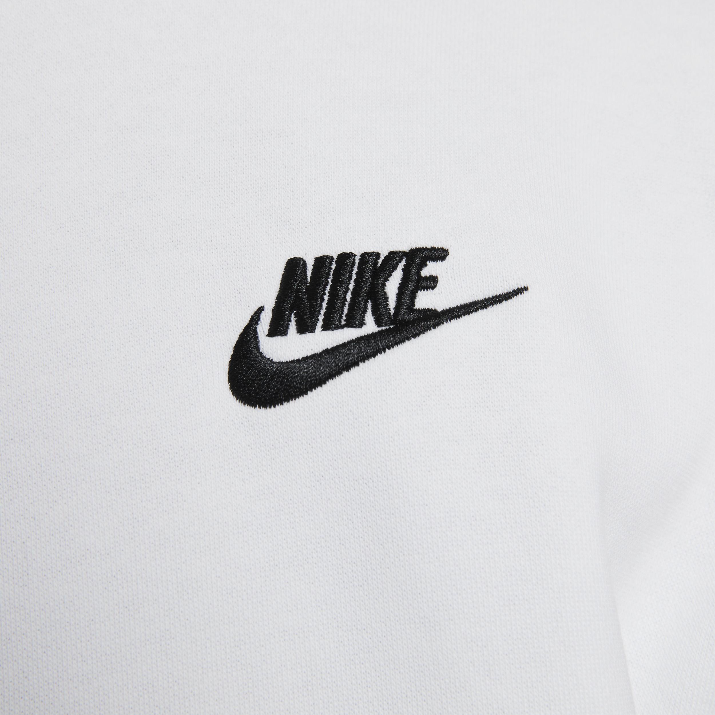 Nike Mens Nike Club Full-Zip Hoodie - Mens White/Dark Grey Heather Product Image