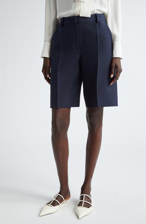 VALENTINO Garavani Tailored Crepe Couture Bermuda Shorts In Navy Product Image