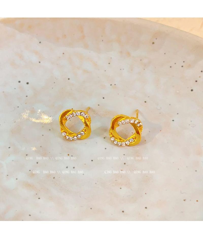 CZ Hoop Stud Earring Product Image