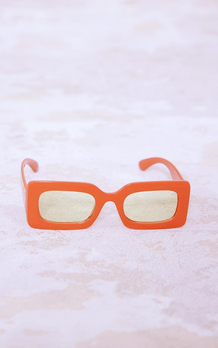 Peach Chunky Rectangular Square Frame Sunglasses Product Image