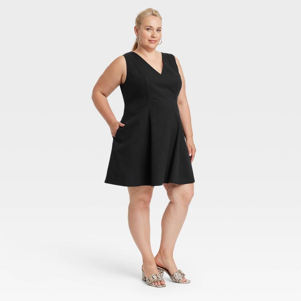 Womens Fit & Flare Mini Dress - A New Day Black 26 Product Image