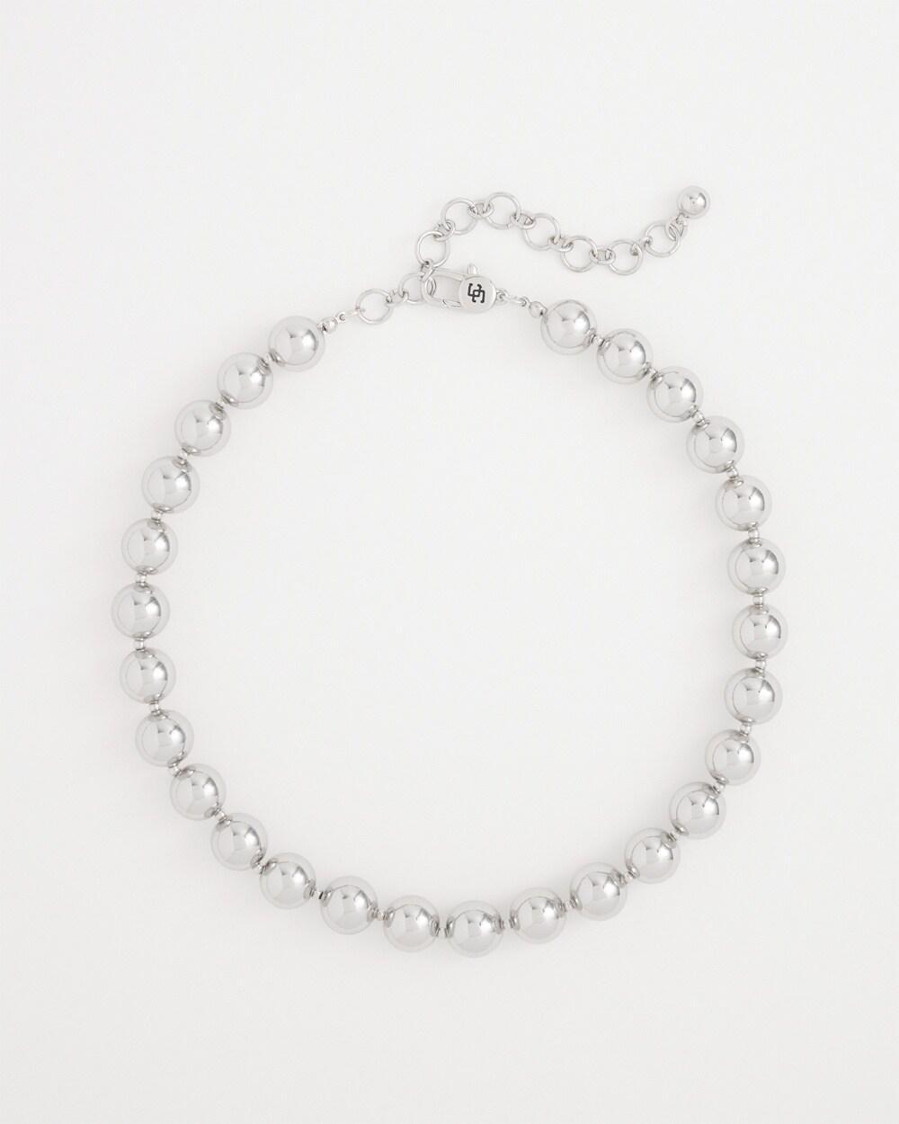 Silver Tone Beaded Collar Necklace   Chico's - Silver - Women Product Image