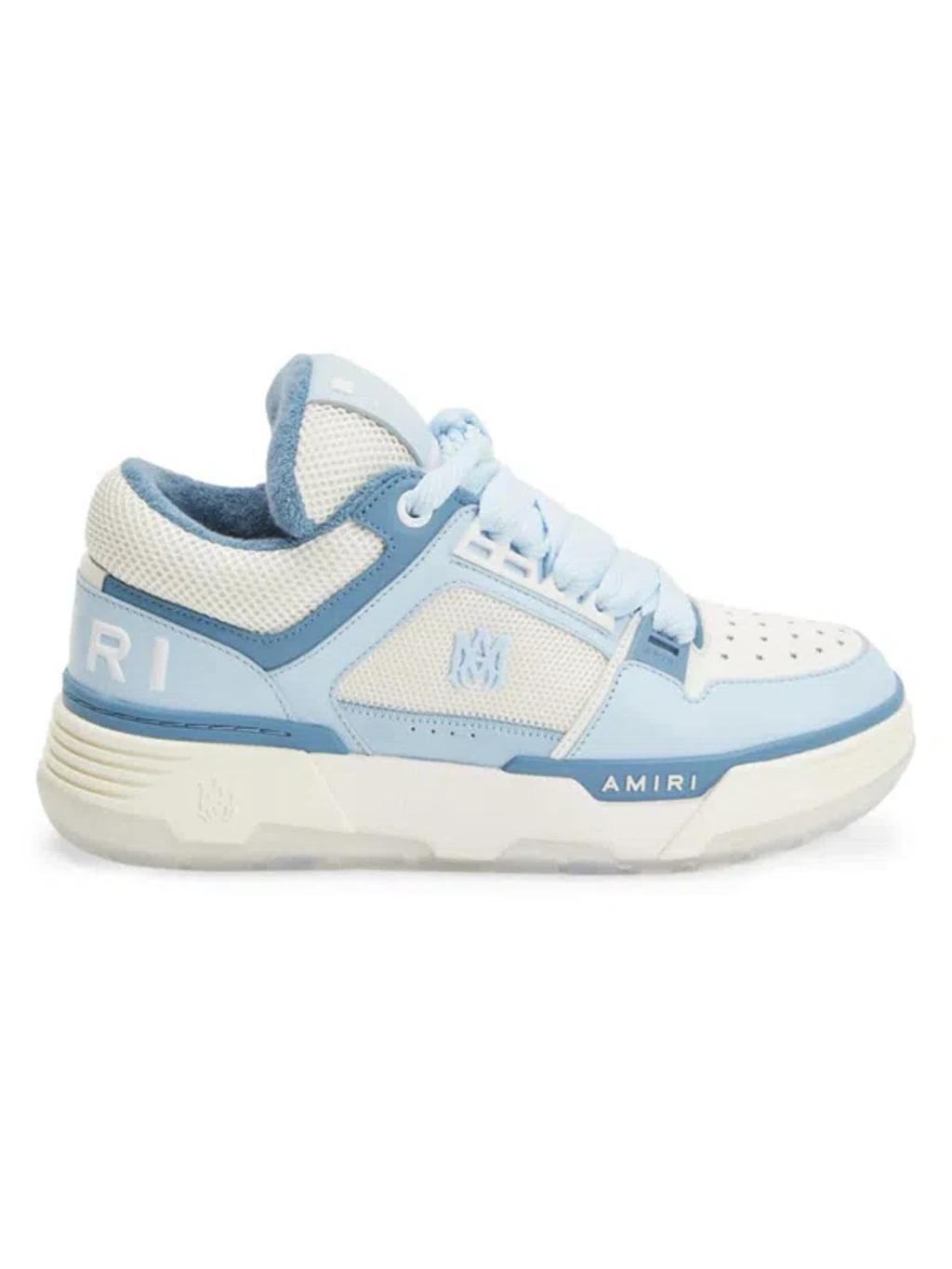 AMIRI Ma-1 Panelled Leather Sneakers In Alabaster Blue Product Image