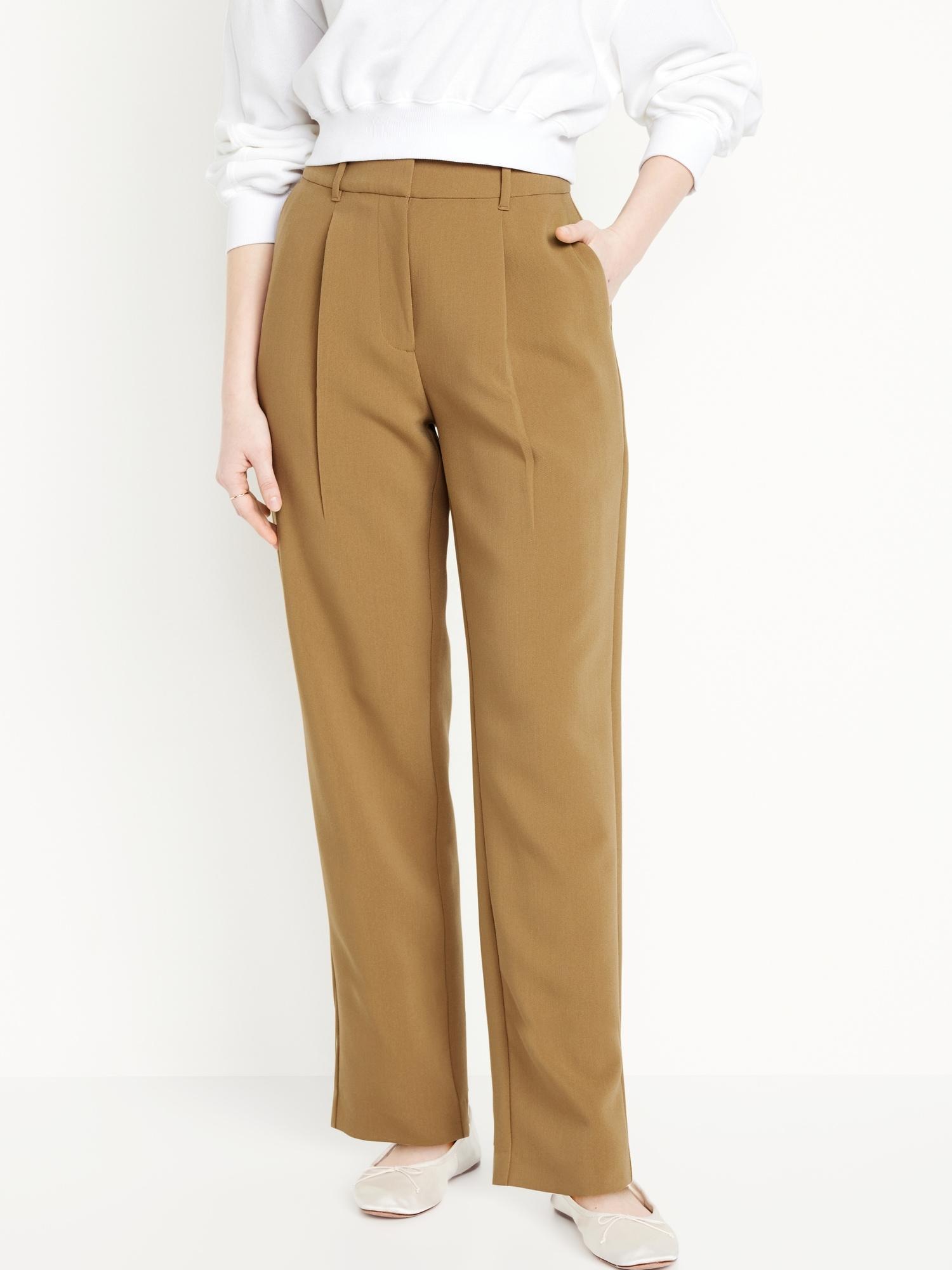 Extra High-Waisted Pleated Taylor Trouser Straight Pants for Women Product Image