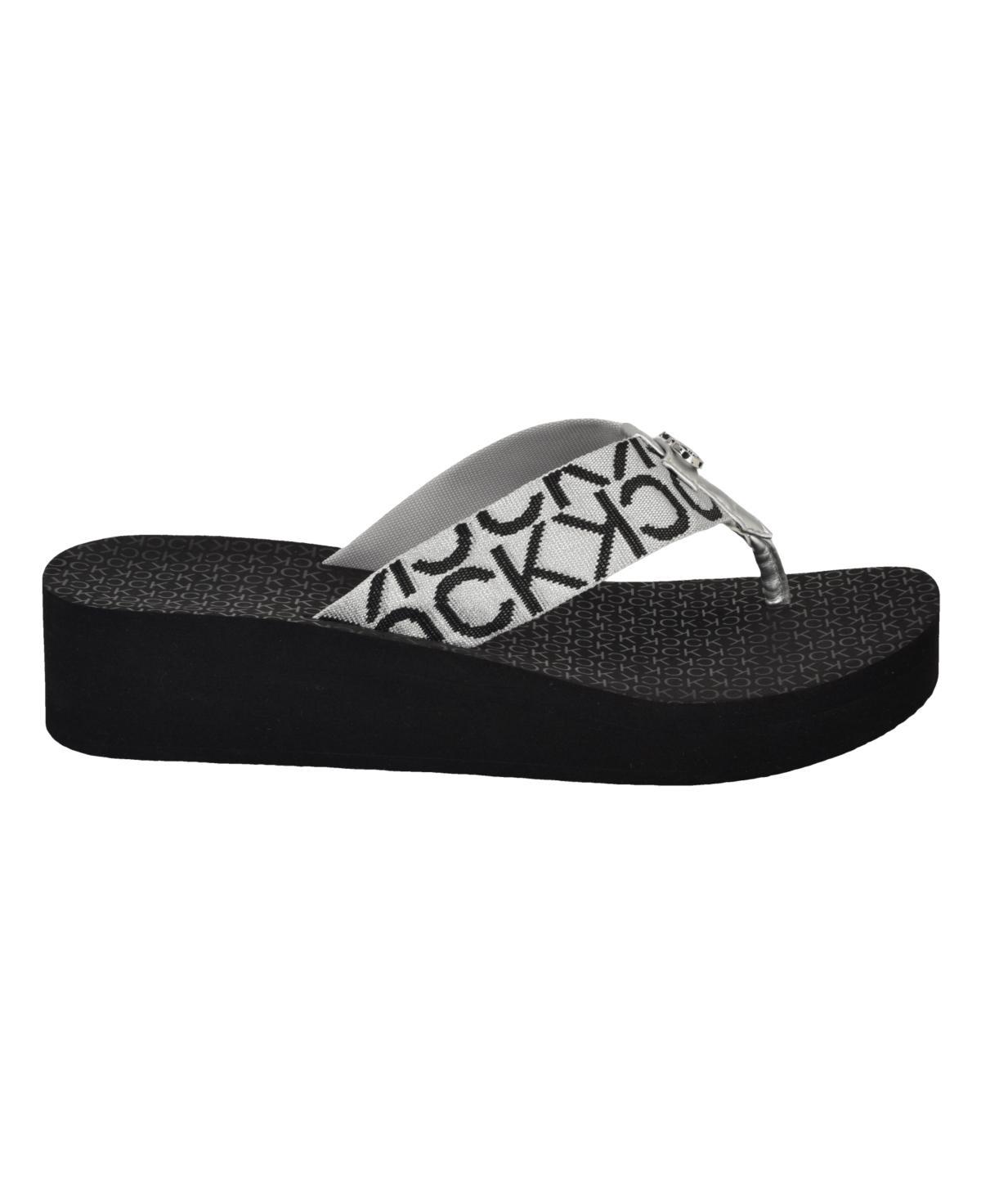 Calvin Klein Womens Meena Beach Slip-On Wedge Flip Flops Product Image