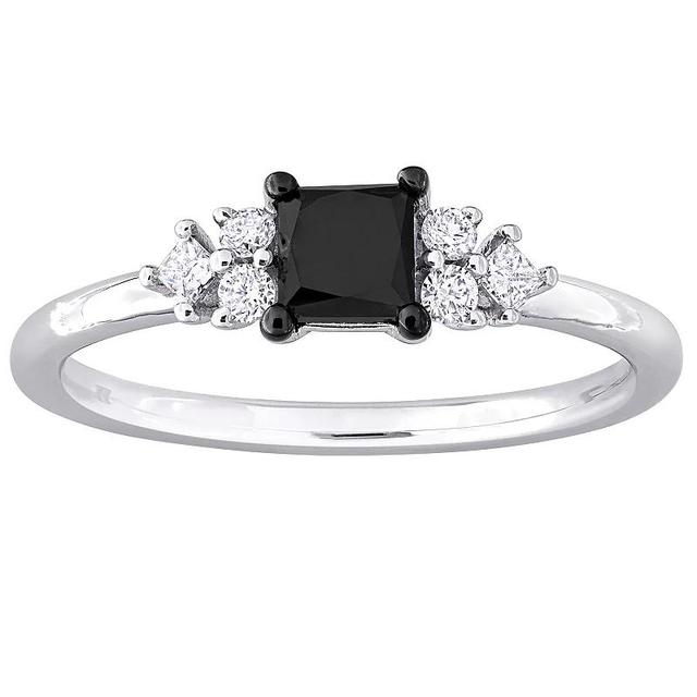 Stella Grace 14k White Gold 3/4 Carat T.W. Black & White Diamond 7-Stone Ring, Womens Product Image