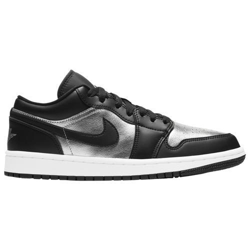 Jordan Womens Jordan AJ 1 Low SE - Womens Basketball Shoes White/Black/Metallic Silver Product Image