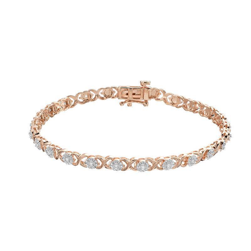 Diamond Brilliance 1/4 Carat T.W. Lab-Grown Diamond Bracelet, Womens Pink Tone Product Image