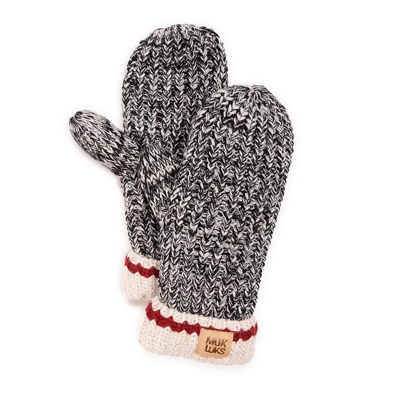 Womens MUK LUKS Marled Chunky Stitch Mittens Product Image