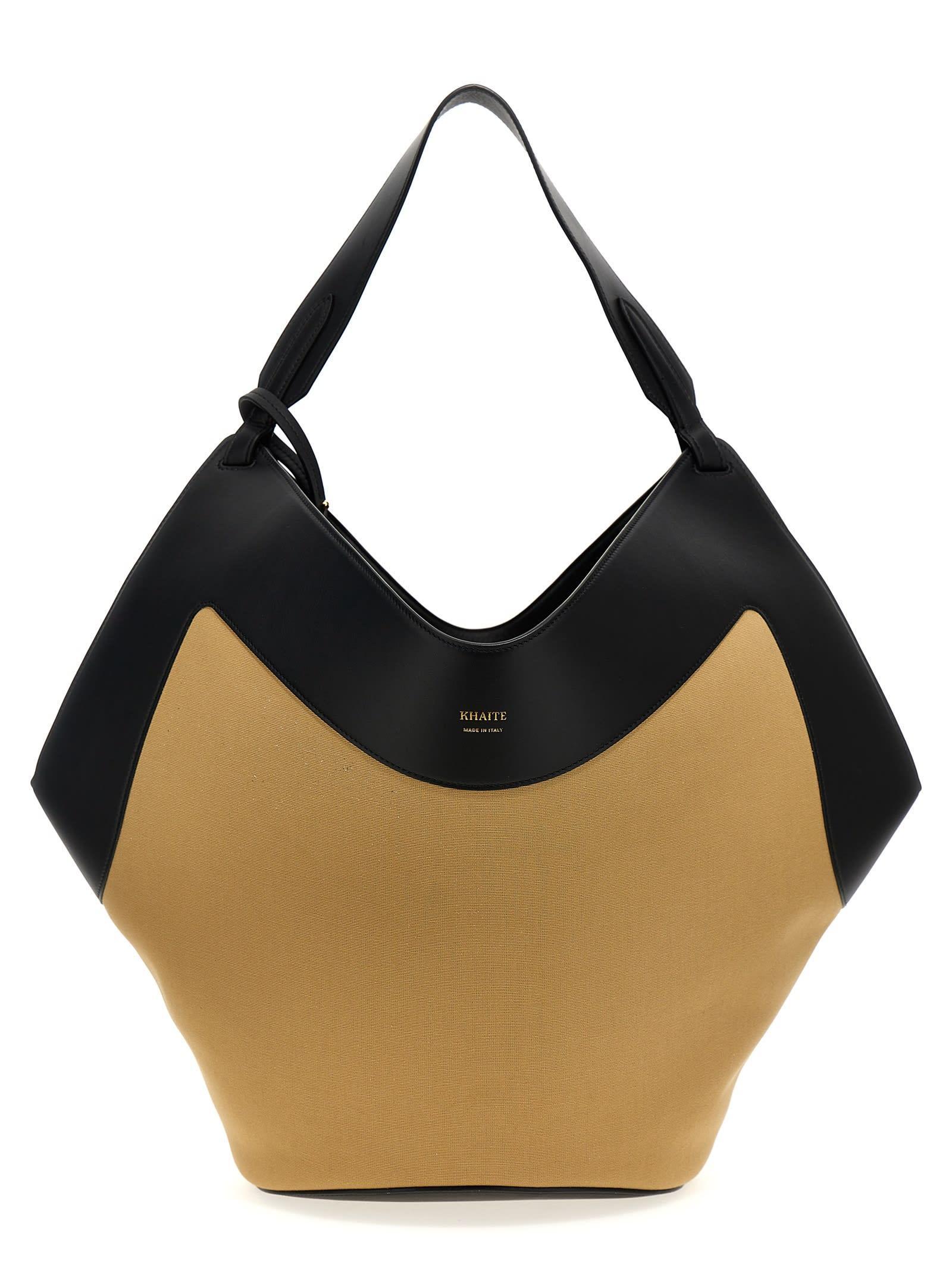 Medium Lotus Tote Shopping Bag In Black / Honey Product Image