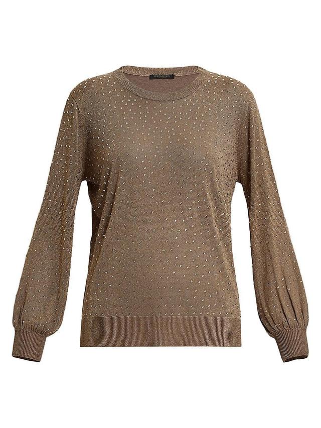 Womens Acqua Rhinestone-Embellished Pullover Sweater Product Image