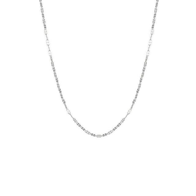 PRIMROSE Sterling Silver Flat Square Link Chain Necklace, Womens Product Image