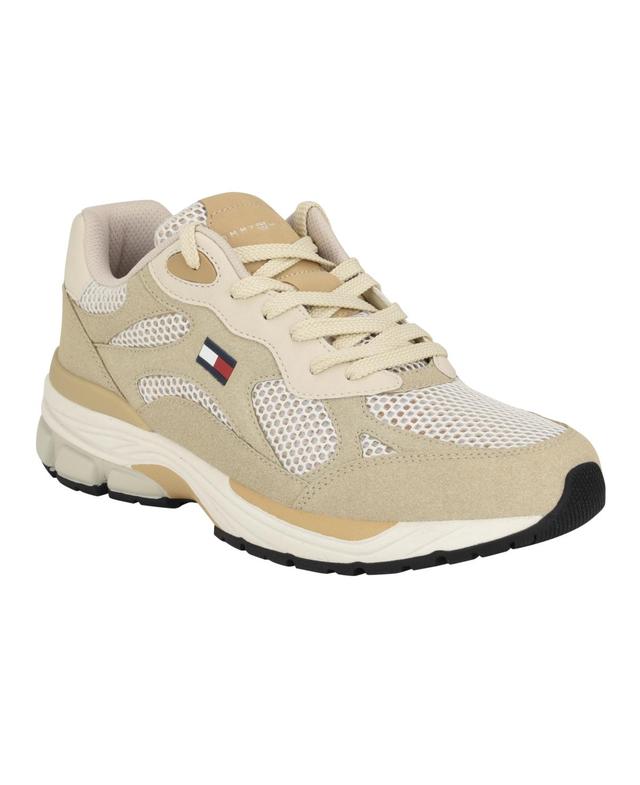 Tommy Hilfiger Mens Pharil Fashion Lace-Up Jogger Shoes - White Product Image