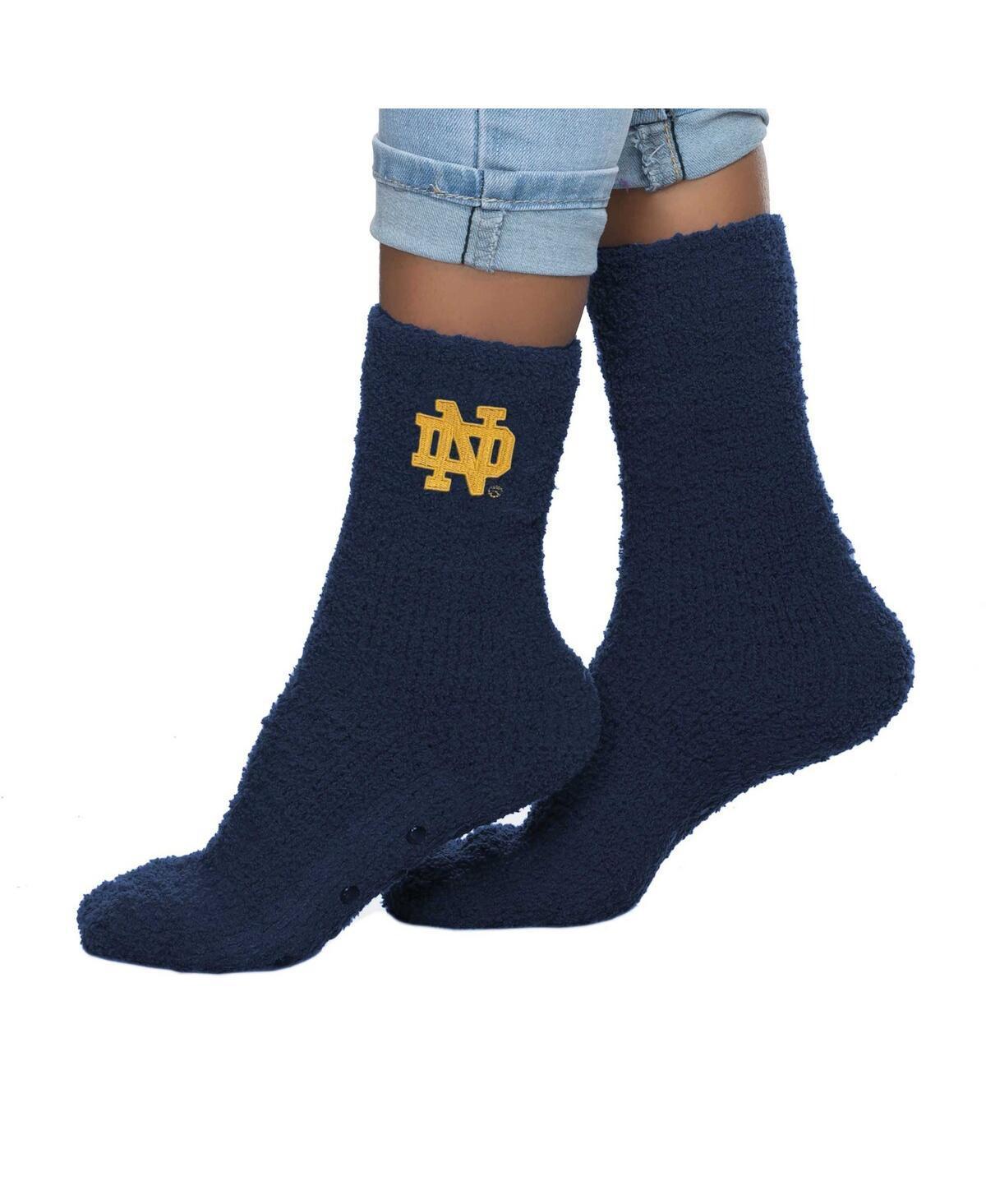 Womens ZooZatz Notre Dame Fighting Irish Fuzzy Team Crew Socks, Blue Product Image