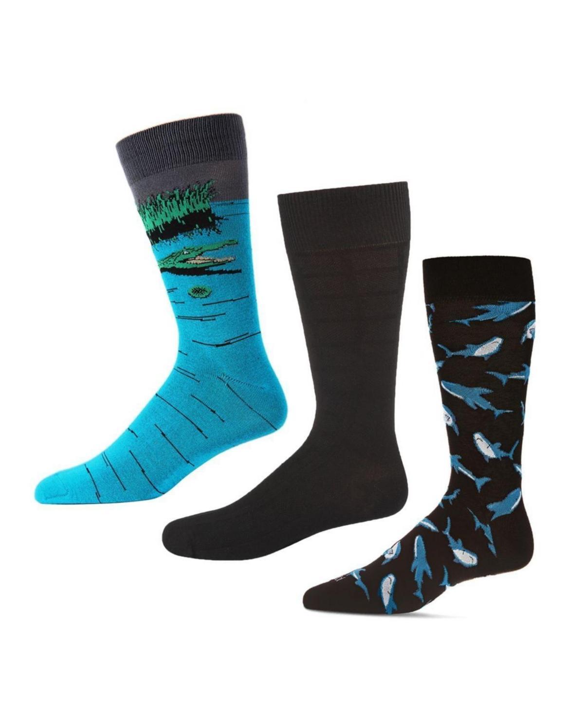 Mens Novelty Rayon From Bamboo Blend 3 Pair Pack Socks Product Image