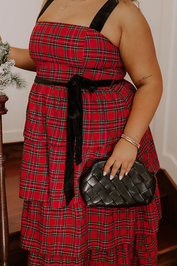 Holiday Harmony Plaid Tiered Midi Curves Product Image