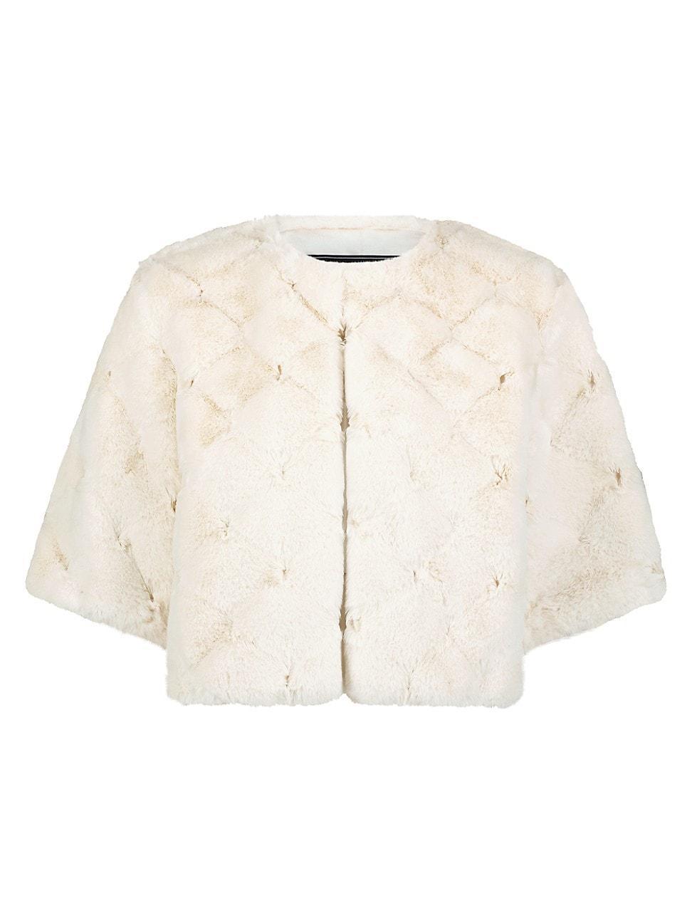 Womens Faux Fur Quilted Plush Shrug Product Image